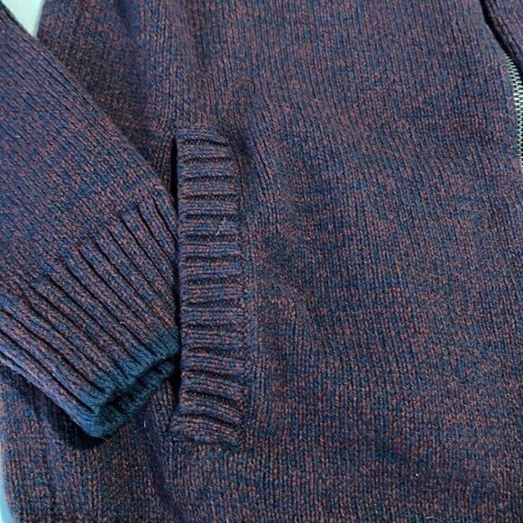Old Navy Burgandy and Blue Zip Up Front Pocket Sweater Jacket Size M - Picture 3 of 10